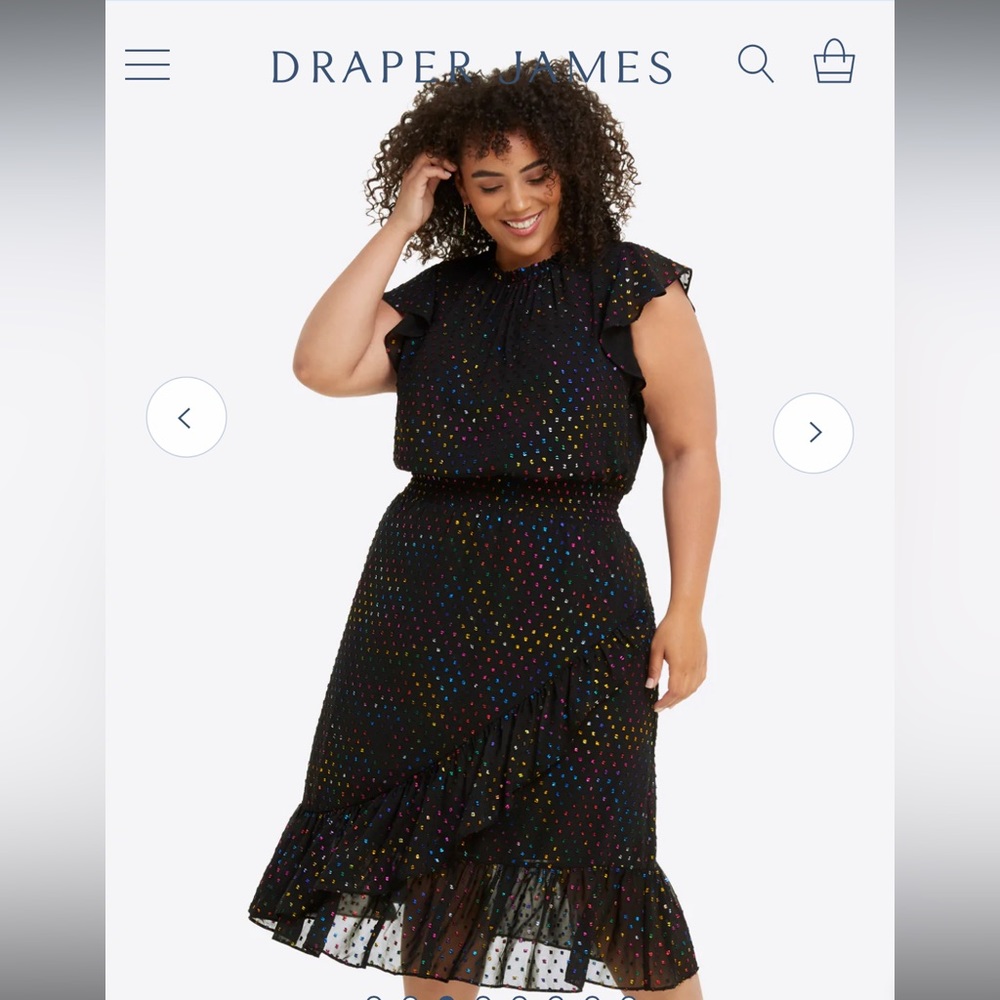 Draper James Kacey Faux Wrap dress in Shimmer Dot